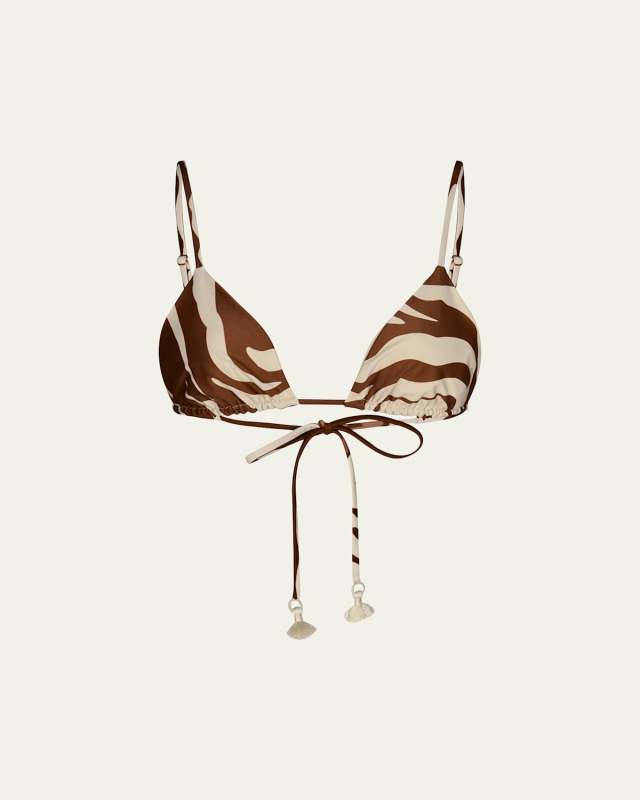 Konibo Zebra Triangle Bikini Top